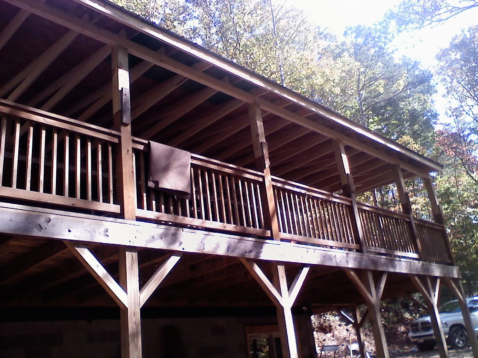 Timber framing under a new elevated porch and deck — Roof Leak Repair in Lockwood by Roofing Brothers